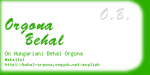 orgona behal business card